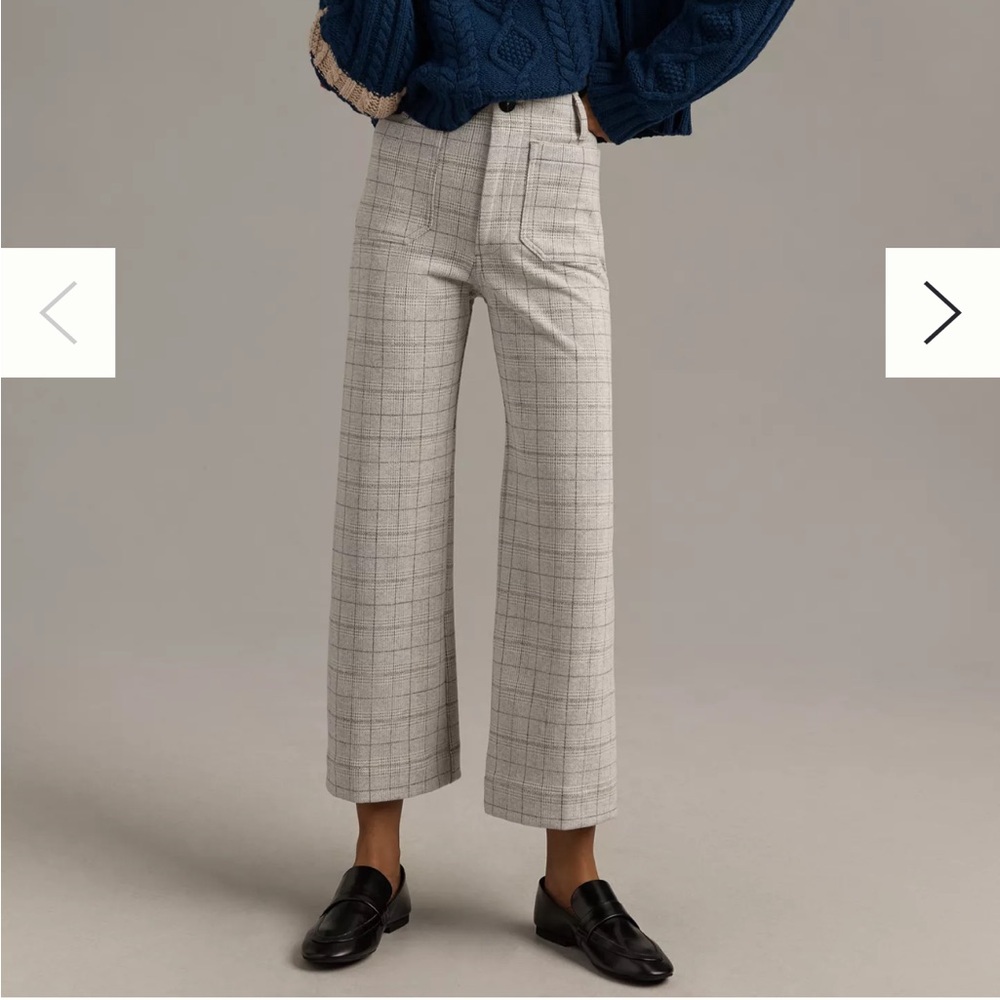 NWOT Colette Cropped Wide-Leg Pants by Maeve: Knit Plaid Edition - Size 25